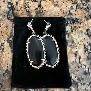 Kendra Scott Black and Gold Drop Earrings